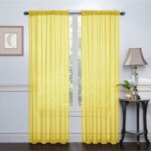 Home Textiles Luxury Sunshine Yellow Sheer Curtains Set